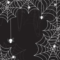 telaraña aterradora con fondo naranja de halloween vector