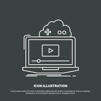 Cloud. game. online. streaming. video Icon. Line vector symbol for UI and UX. website or mobile application