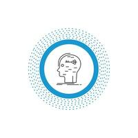 brain. hack. hacking. key. mind Line Icon. Vector isolated illustration