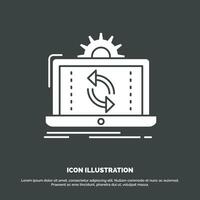 data. processing. Analysis. reporting. sync Icon. glyph vector symbol for UI and UX. website or mobile application