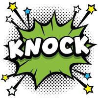 knock Pop art comic speech bubbles book sound effects vector