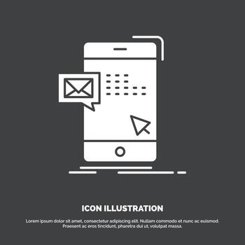 bulk. dialog. instant. mail. message Icon. glyph vector symbol for UI and UX. website or mobile application