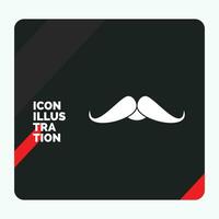 fondo de presentación creativa rojo y negro para bigote. inconformista. movimiento masculino. icono de glifo de hombres vector