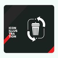 Red and Black Creative presentation Background for waste. disposal. garbage. management. recycle Glyph Icon vector