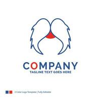 Company Name Logo Design For moustache. Hipster. movember. male. men. Blue and red Brand Name Design with place for Tagline. Abstract Creative Logo template for Small and Large Business. vector