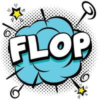 flop comic plantilla brillante con burbujas de discurso en marcos coloridos vector