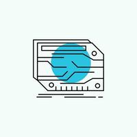 card. component. custom. electronic. memory Line Icon vector