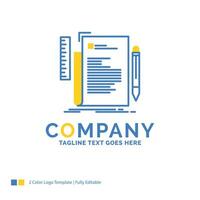 Code. coding. file. programming. script Blue Yellow Business Logo template. Creative Design Template Place for Tagline. vector