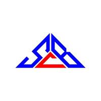 Diseño creativo del logotipo de la letra scb con gráfico vectorial, logotipo simple y moderno de scb en forma de triángulo. vector