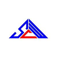 Diseño creativo del logotipo de la letra scw con gráfico vectorial, logotipo simple y moderno de scw en forma de triángulo. vector