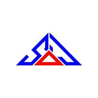 Diseño creativo del logotipo de la letra sdj con gráfico vectorial, logotipo simple y moderno de sdj en forma de triángulo. vector