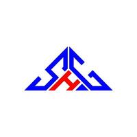 diseño creativo del logotipo de la letra shg con gráfico vectorial, logotipo simple y moderno de shg en forma de triángulo. vector