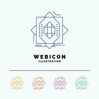 Abstract. core. fabrication. formation. forming 5 Color Line Web Icon Template isolated on white. Vector illustration