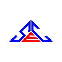 diseño creativo del logotipo de letra sec con gráfico vectorial, logotipo sencillo y moderno sec en forma de triángulo. vector