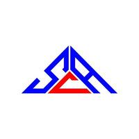 diseño creativo del logotipo de la letra sca con gráfico vectorial, logotipo simple y moderno de sca en forma de triángulo. vector