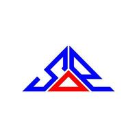 diseño creativo del logotipo de la letra sdp con gráfico vectorial, logotipo simple y moderno de sdp en forma de triángulo. vector
