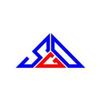 Diseño creativo del logotipo de la letra sgd con gráfico vectorial, logotipo simple y moderno de sgd en forma de triángulo. vector
