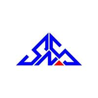 Diseño creativo del logotipo de la letra sns con gráfico vectorial, logotipo simple y moderno de sns en forma de triángulo. vector