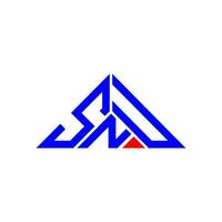diseño creativo del logotipo de la letra snu con gráfico vectorial, logotipo simple y moderno de snu en forma de triángulo. vector