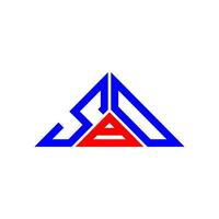 Diseño creativo del logotipo de la letra sbd con gráfico vectorial, logotipo simple y moderno de sbd en forma de triángulo. vector