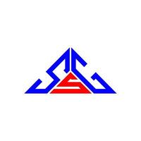 diseño creativo del logotipo de la letra ssg con gráfico vectorial, logotipo simple y moderno de ssg en forma de triángulo. vector