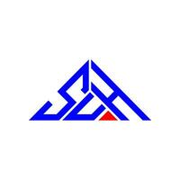 diseño creativo del logotipo de suh letter con gráfico vectorial, suh logotipo simple y moderno en forma de triángulo. vector