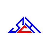 diseño creativo del logotipo de la letra sch con gráfico vectorial, logotipo simple y moderno de sch en forma de triángulo. vector