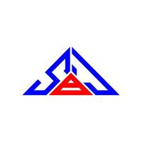 Diseño creativo del logotipo de la letra sbj con gráfico vectorial, logotipo simple y moderno de sbj en forma de triángulo. vector