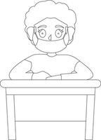 Back To School Line Art For Coloring Pages vector