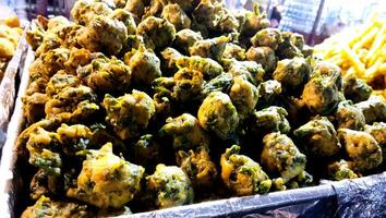 Indian Street food - Snacks mirchi Bhaji, pakora and bonda photo