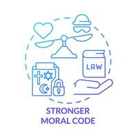 Stronger moral code blue gradient concept icon. Set of norms. Social institutions advantage abstract idea thin line illustration. Isolated outline drawing vector