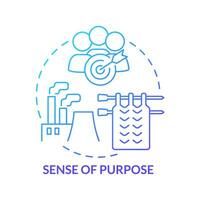 Sense of purpose blue gradient concept icon. Goal and objective. Social institutions function abstract idea thin line illustration. Isolated outline drawing vector