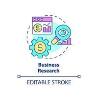 Business research concept icon. Data mining process abstract idea thin line illustration. Advanced analytic techniques. Isolated outline drawing. Editable stroke. vector