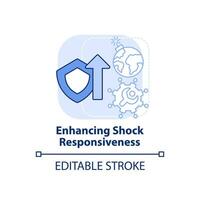 Enhancing shock responsiveness light blue concept icon. Social protection activity abstract idea thin line illustration. Isolated outline drawing. Editable stroke. vector