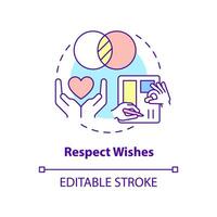Respect wishes concept icon. Build healthy relationships abstract idea thin line illustration. Compromising with partner. Isolated outline drawing. Editable stroke. vector