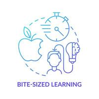 Bite sized learning blue gradient concept icon. Innovative educative technique. Education trend abstract idea thin line illustration. Isolated outline drawing. vector