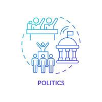 Politics blue gradient concept icon. Government organizations. Power and authority. Social institution abstract idea thin line illustration. Isolated outline drawing vector