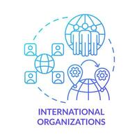 International organisations blue gradient concept icon. States collaboration. Institution example abstract idea thin line illustration. Isolated outline drawing vector