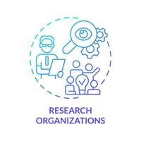 Research organizations blue gradient concept icon. Social survey and experiment. Institution example abstract idea thin line illustration. Isolated outline drawing vector