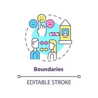 Boundaries concept icon. Foundation of healthy relationships abstract idea thin line illustration. Avoiding codependence. Isolated outline drawing. Editable stroke. vector