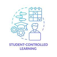 Student controlled learning blue gradient concept icon. Student centered method. Education trend abstract idea thin line illustration. Isolated outline drawing. vector