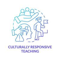 Culturally responsive teaching blue gradient concept icon. Deal with traumatized students in group abstract idea thin line illustration. Isolated outline drawing. vector