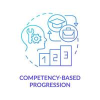 Competency based progression blue gradient concept icon. Education trend. Personalized school learning abstract idea thin line illustration. Isolated outline drawing. vector