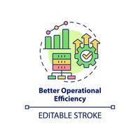 Better operational efficiency concept icon. Big data processing benefit abstract idea thin line illustration. Analytics. Isolated outline drawing. Editable stroke. vector