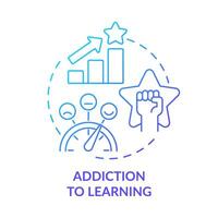 Addiction to learning blue gradient concept icon. Benefit of gamification in education process abstract idea thin line illustration. Isolated outline drawing. vector