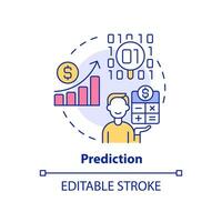 Prediction concept icon. Data mining technique abstract idea thin line illustration. Statistical method. Predictive tool. Isolated outline drawing. Editable stroke. vector