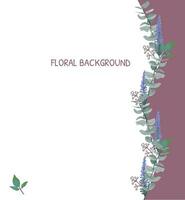 Abstract art background vector. line art flower and botanical leaves, Organic shapes, Watercolor. Vector background for banner, poster, Web and packaging.