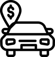 ilustración de vector de dólar de coche en un fondo. símbolos de calidad premium. iconos vectoriales para concepto y diseño gráfico.