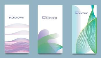 Tech cover template set. Patterns of radial semicircular geometric lines. Linear backgrounds for catalogs, corporate brochures. Lines texture, heading header elements. vector