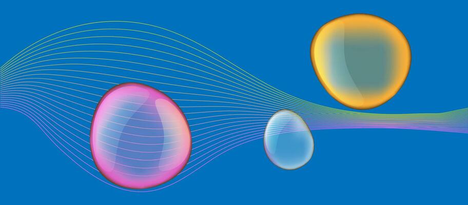 translucent bubbles and line abstraction. vector background